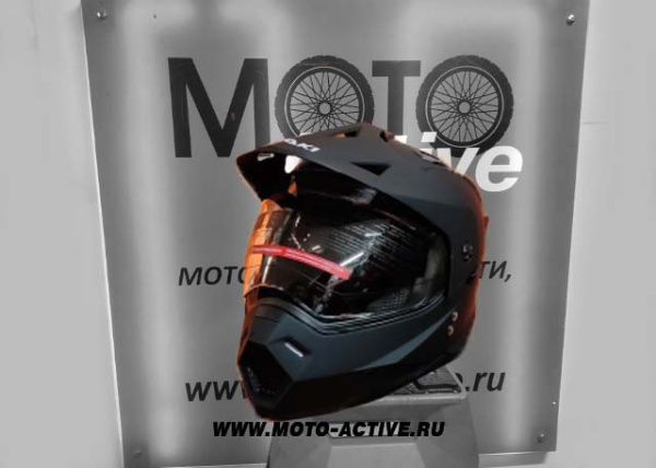 Шлем (мотард) Ataki JK802 Solid, черный матовый